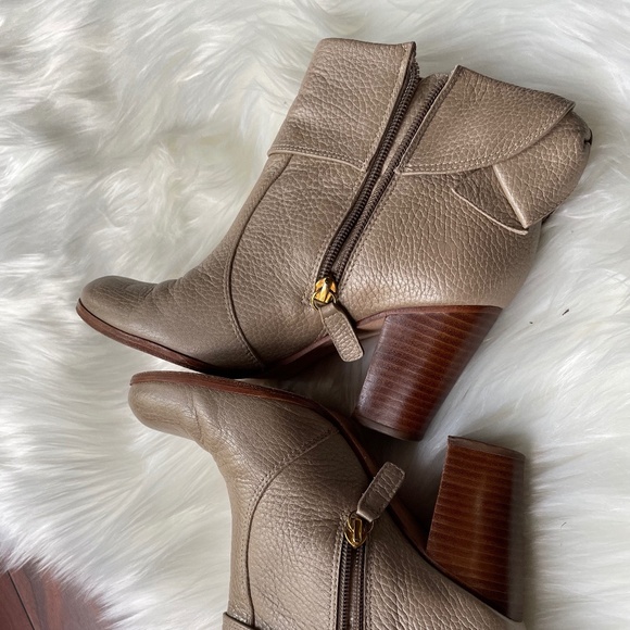 KATE SPADE LANISE BOW LEATHER BOOTS Neutral Beige 7.5M - Picture 6 of 14